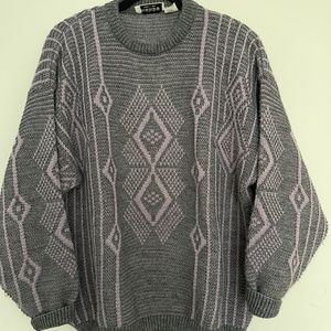 Men’s Grey and Lavender Mondo Sweater